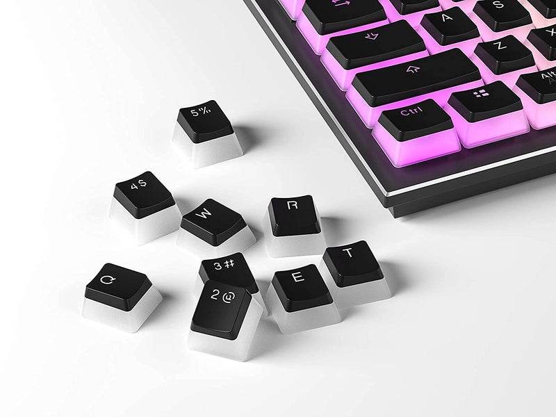 Tobo PBT Double Shot 108 Pudding Keycaps Set, Translucent OEM Profile for ANSI US Layout 61/87 TKL/104/108-Keys Mechanical Keyboard, with Keycap Puller - (Only Keycaps), Black-(TD-608KM) - Image 2
