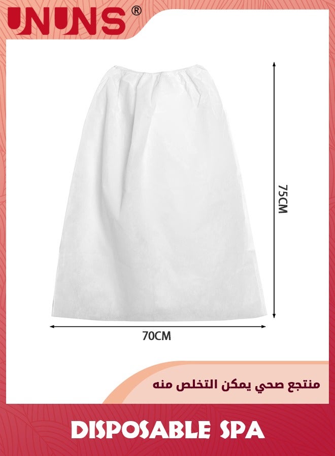 UNUNS 10 Pcs Disposable Spa Wrap,Non-Woven Bath Wrap,Disposable Wrap Bathrobe Sauna Skirt Sweat Steaming With Adjustable Robes For Salon Beauty,White - Image 5