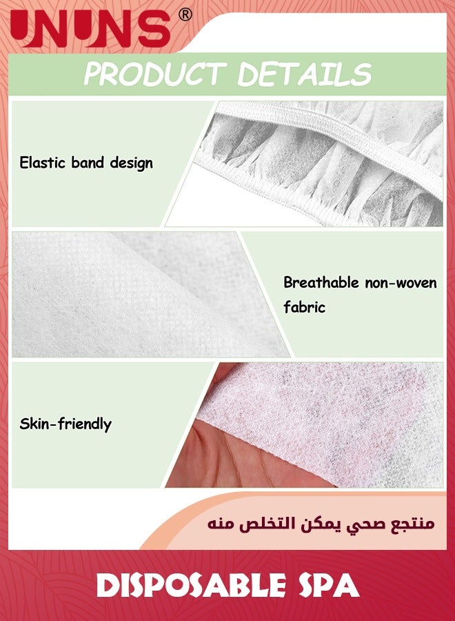 UNUNS 10 Pcs Disposable Spa Wrap,Non-Woven Bath Wrap,Disposable Wrap Bathrobe Sauna Skirt Sweat Steaming With Adjustable Robes For Salon Beauty,White - Image 2