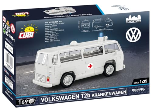COBI Action Town Volkswagen T2B Krankenwagen Vehicle Building Set 169 Pieces - Image 5