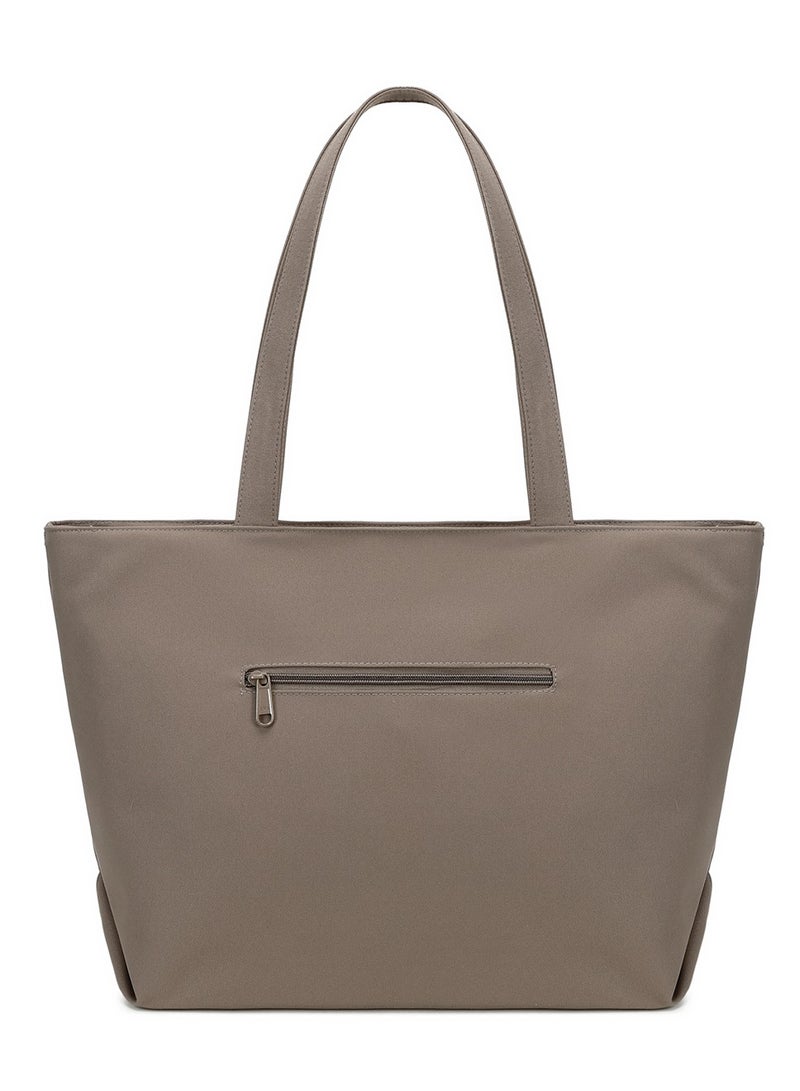 D024 Durable Premium Design Canvas Tote Women's Reusable Shopping Beach Travel Handbag Bag - Brown - Image 3