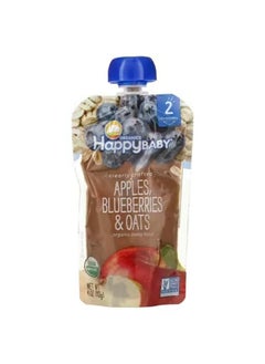 Happy Baby, Organic Baby Food, 6+ Months, Apples, Blueberries, & Oats, 4 oz (113 g)