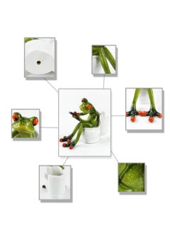 Excefore Frog Figurines Decor Funny Creative Craft Resin Green Frog Sculpture Statue for Home Office Desk Tabletop Bathroom Decoration, Ornament Gift (Relax)  - Image 4