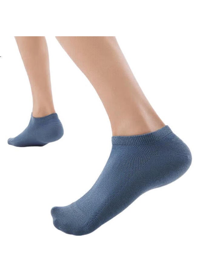 Hla [Air7] Men'S Short Cotton Socks, Mesh 7A Antibacterial Sports Casual Boat Socks, 6 Pairs - Image 1