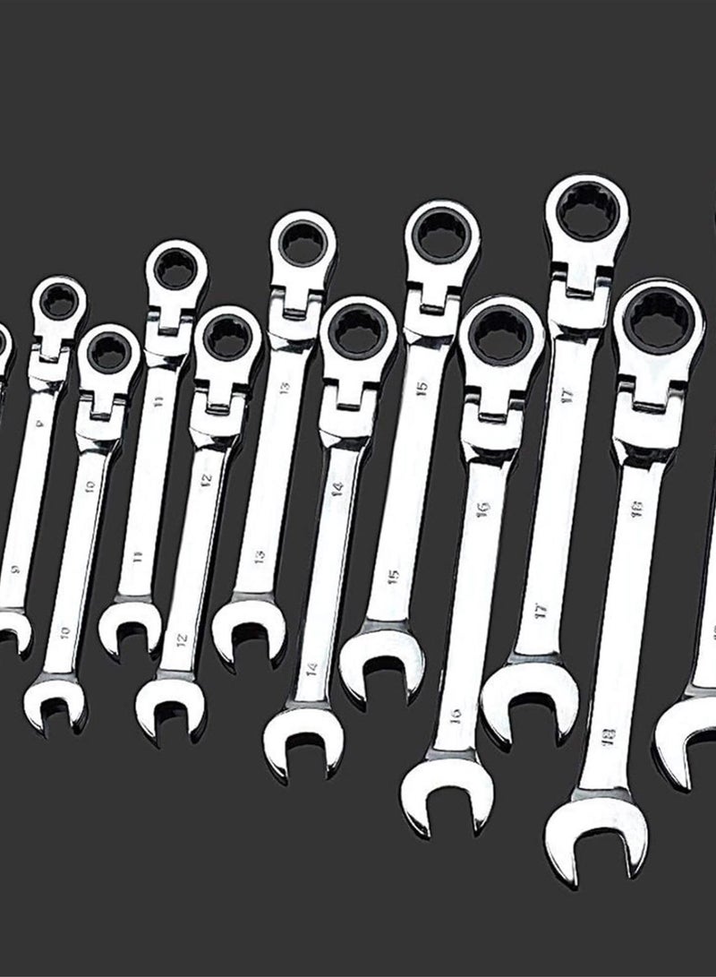 GGOOT Hardware Tool Ratchet Wrench Set Car Repair Tools Key Spanner Wrench Socket 5/7/12Pcs Hand Tools Wrenches Universal Ratchet Spanner Wrench (Color : C 2pcs)  - Image 3