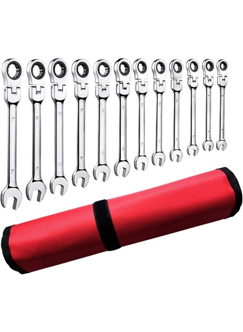 GGOOT Hardware Tool Ratchet Wrench Set Car Repair Tools Key Spanner Wrench Socket 5/7/12Pcs Hand Tools Wrenches Universal Ratchet Spanner Wrench (Color : C 2pcs)  - Image 2