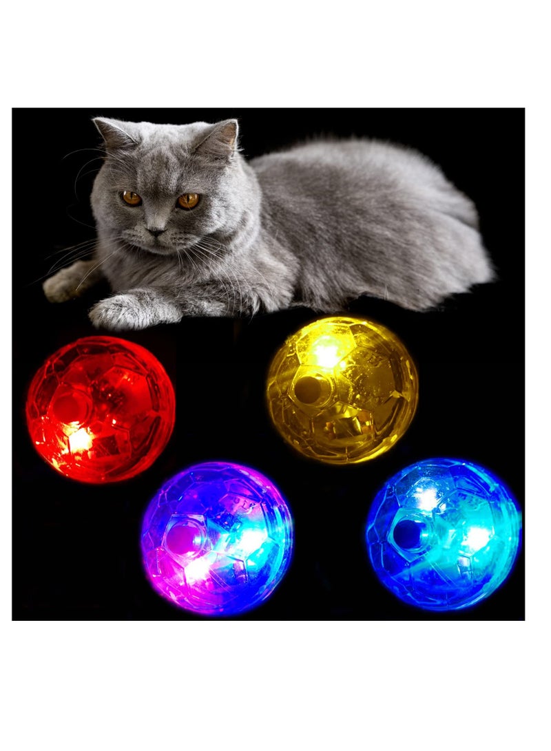 Excefore KASTWAVE LED Motion Activated Ghost Hunting Cat Ball Light Up Paranormal Investigate Cat Balls Interactive Fashion Lighted Glow Jumping Running Exercise Pet Ball Toys Pets Activity (4 Pieces) - Image 1
