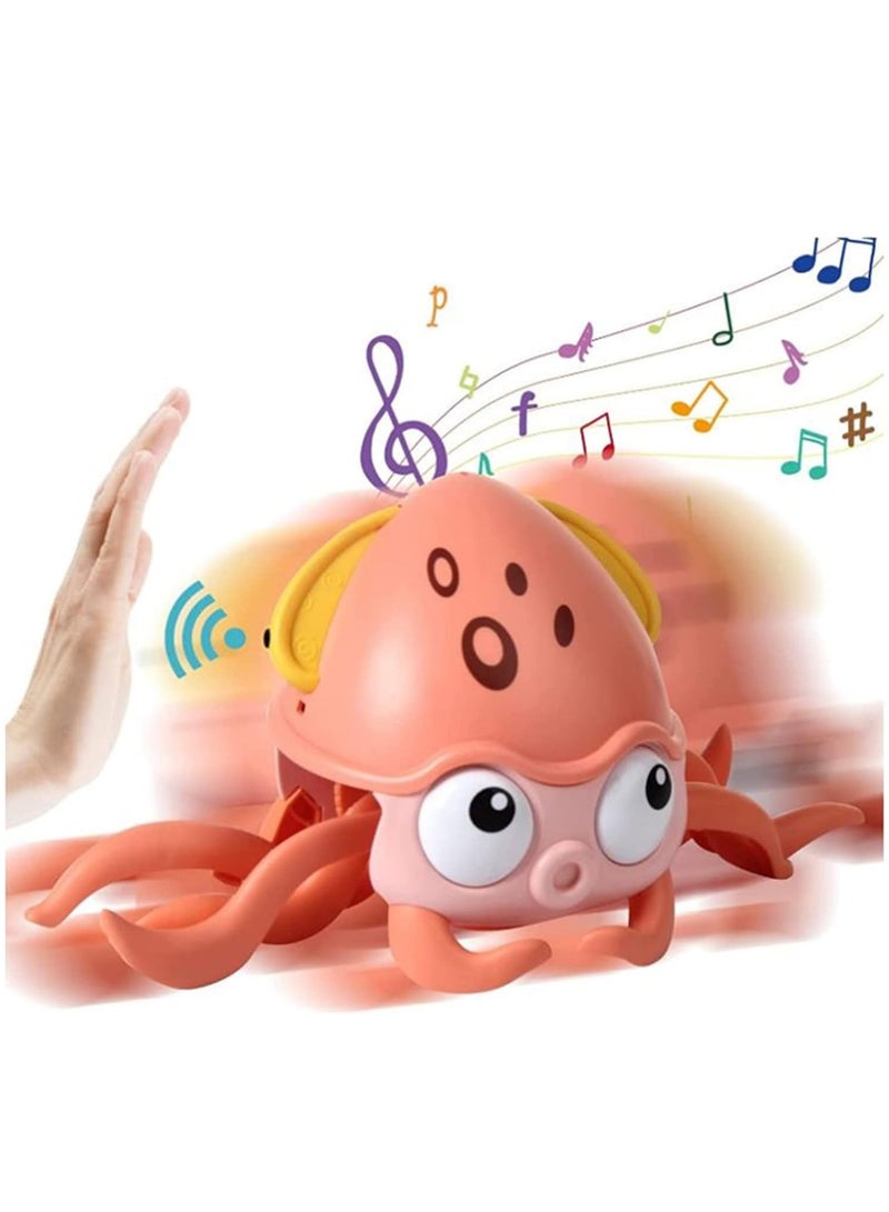 إعاقة لعبة الأخطبوط الموسيقية للأطفال الصغار، لعبة الأخطبوط الزاحف التفاعلية للأطفال الصغار مع الموسيقى، إضاءة LED وتجنب العوائق تلقائيًا، لعبة متحركة للأطفال الصغار والأولاد والبنات - Image 1