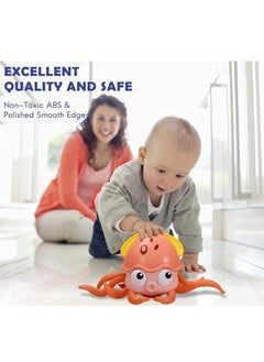 TFIXOL Baby Crawling Toy Musical Octopus Toy, Toddler Interactive Crawling Octopus Toy with Music, LED Light Up and Automatically Avoid Obstacle, Moving Toy for Toddler Babies Boys Girls  - Image 2