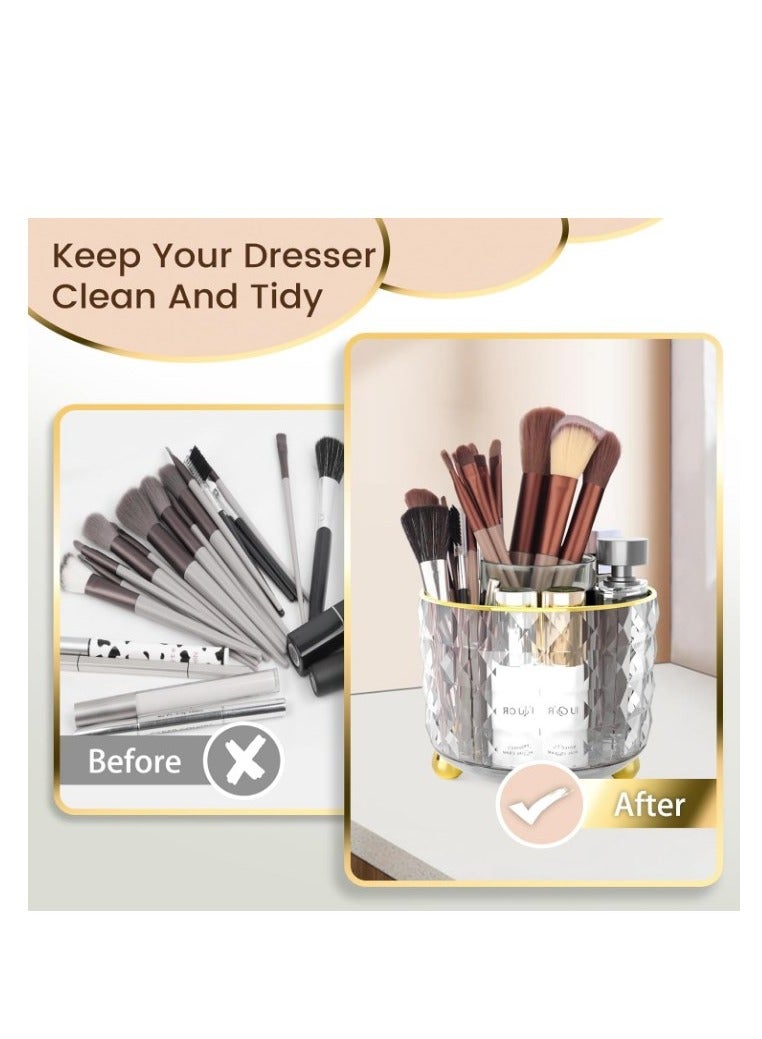 منظم مكتب ومستحضرات تجميل دوار 360 درجة مع 6 فتحات - Image 3