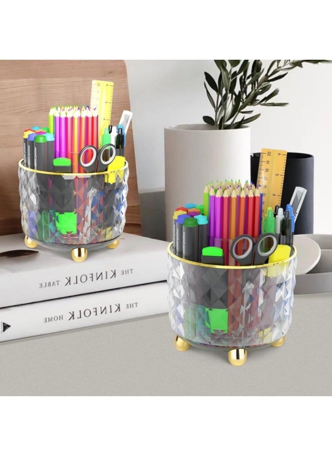 منظم مكتب ومستحضرات تجميل دوار 360 درجة مع 6 فتحات - Image 4