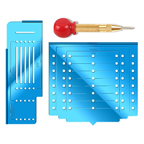 King&Charles Cabinet Hardware Template with Center Punch, Cabinet Handle Template Tool - Use for Handles Knobs Pulls on Drawers/Doors, Hardware Installation Perfect Match Kit. - Image 1