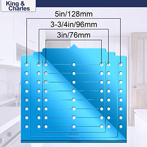 King&Charles Cabinet Hardware Template with Center Punch, Cabinet Handle Template Tool - Use for Handles Knobs Pulls on Drawers/Doors, Hardware Installation Perfect Match Kit. - Image 2
