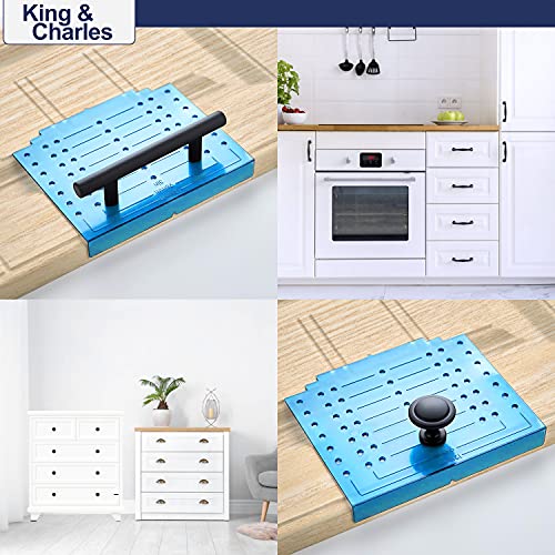 King&Charles Cabinet Hardware Template with Center Punch, Cabinet Handle Template Tool - Use for Handles Knobs Pulls on Drawers/Doors, Hardware Installation Perfect Match Kit. - Image 4