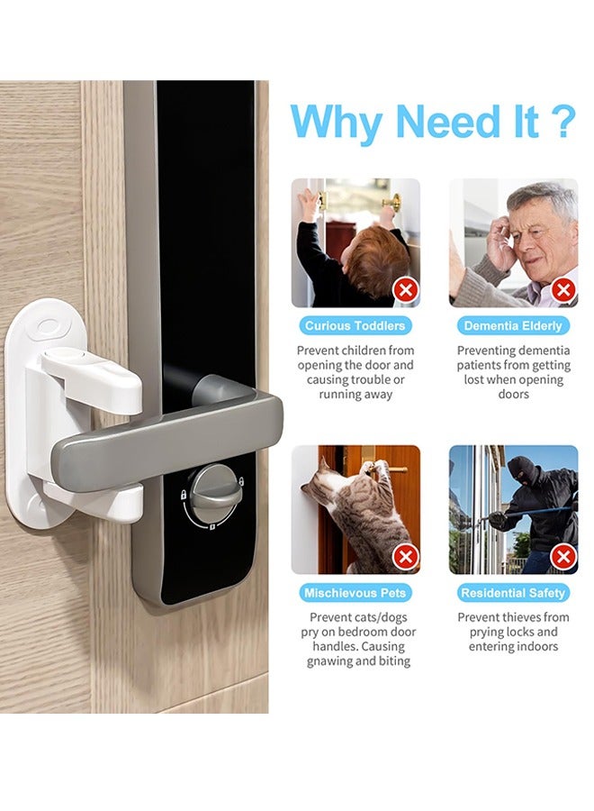 Door Lever Lock Child Proof Doors  Handles, Adhesives - Child Safety Prevents Toddlers from Opening Doors (2 Pack) - Image 2