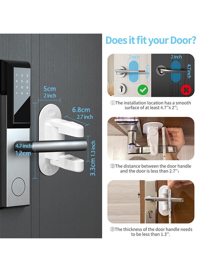 Door Lever Lock Child Proof Doors  Handles, Adhesives - Child Safety Prevents Toddlers from Opening Doors (2 Pack) - Image 5