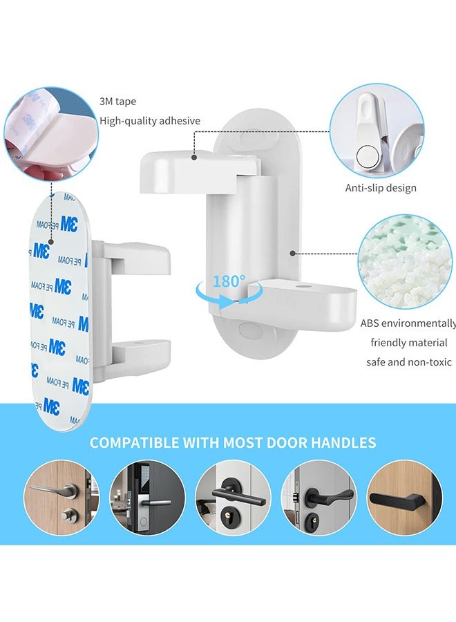 Door Lever Lock Child Proof Doors  Handles, Adhesives - Child Safety Prevents Toddlers from Opening Doors (2 Pack) - Image 4