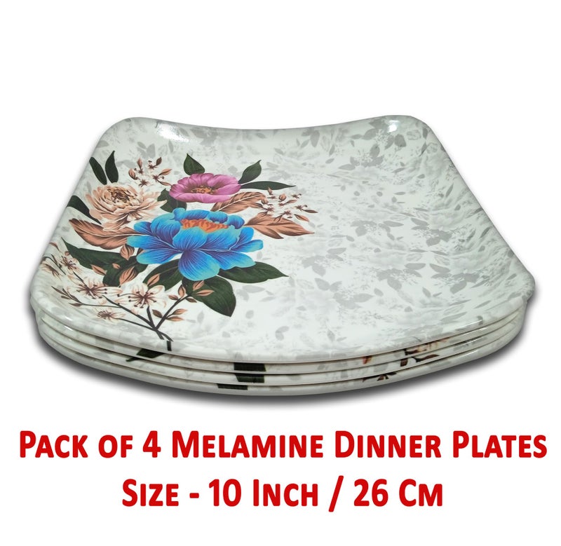 BHOJANWARE Upgrade Your Dinner Experience with (Size-10 Inch / 26 CM) Our Set of 4 Melamine Square Plates Perfect for Kitchen. - Image 2
