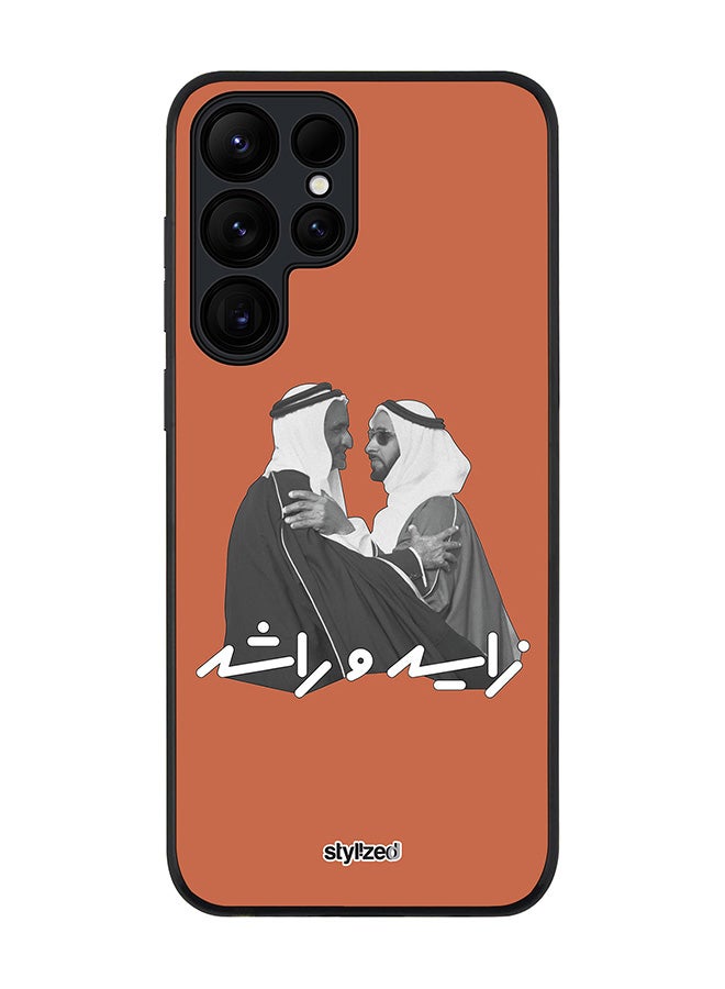 Stylizedd Cover for Samsung Galaxy S24 Ultra Case, Rugged Black Slim fit Soft Flexible Anti Drop TPU Gel Thin Protective Phone Cases- Sheikh Zayed And Sheikh Rashid, Orange - Image 1
