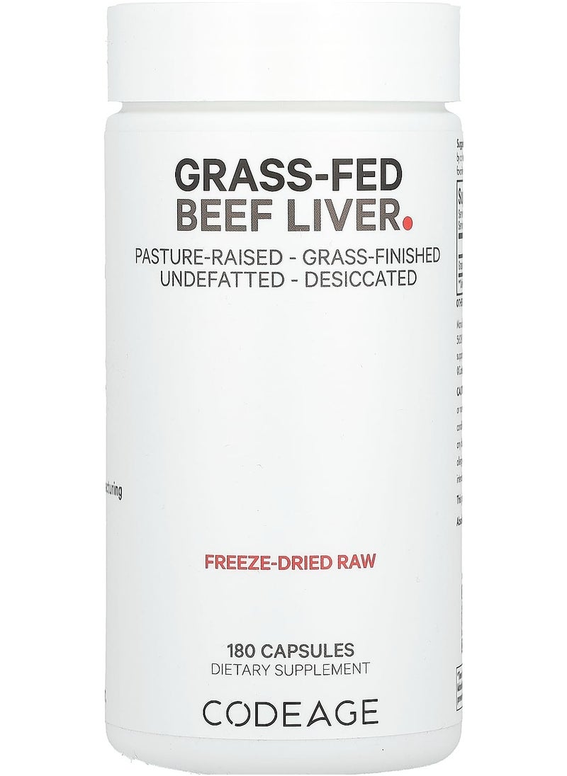 Codeage Grass-Fed Beef Liver, 180 Capsules 