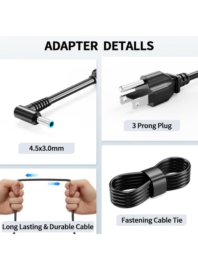 شاحن تيار متردد أصلي 120 واط - متوافق مع قواعد شحن HP USB-C G5 G2 TB3 G4 - شحن قوي لأجهزة Envy و Omen - Image 2