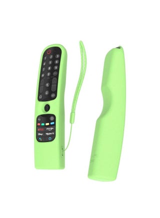 SIKAI Silicone Case Cover for LG AN-MR21GA Magic Remote, Shockproof Protective Cover for LG Smart TV Remote 2021, Standing Design, Skin-Friendly, Washable, Anti-Lost with Loop (Glow Green)