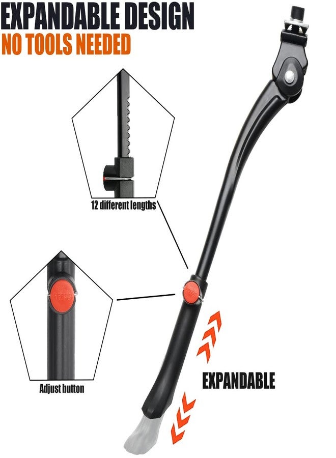 TOPCABIN Bike Kickstand Adjustable Aluminium Alloy Bicycle Kickstand Bike Side Kickstand Fit for 26" 28" 29” Mountain Bike/Road Bike/BMX/MTB (Center Stand (Black) for 26-27-28 inch bike) - Image 4