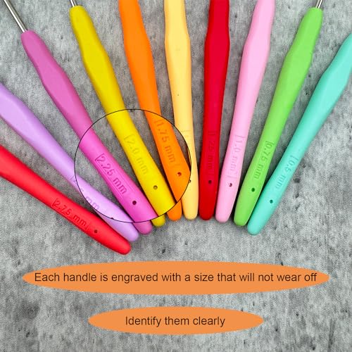 Mdoker 2PCS Small Size Crochet Hook Ergonomic Handle Crochet Hook Needles for Arthritic Hands,Thread Crochet Steel Lace Hooks Size 0.5mm - Image 4