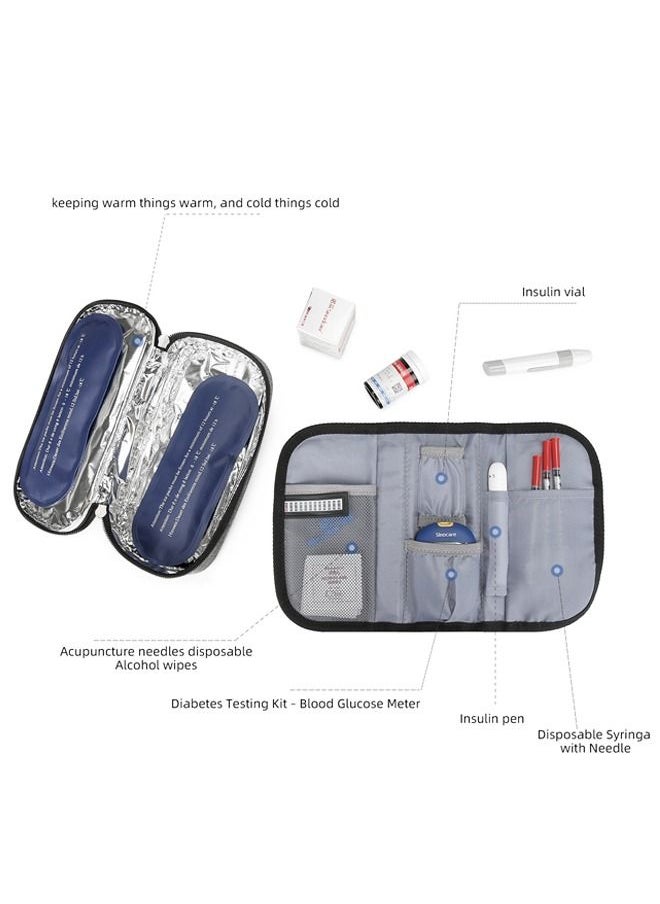 Insulin Cooler Travel Carrying Case with 1 Ice Pack
