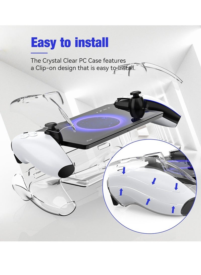 Crystal Clear Hard Protective Case for Playstation 5 Portal,Anti-Scratch Protective Cover with Ergonomic Grip for Playstation Portal Remote Player, Transparent - Image 3