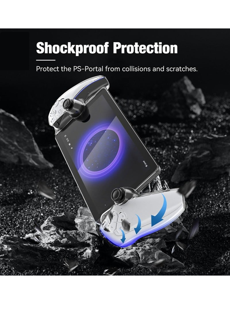Crystal Clear Hard Protective Case for Playstation 5 Portal,Anti-Scratch Protective Cover with Ergonomic Grip for Playstation Portal Remote Player, Transparent - Image 5
