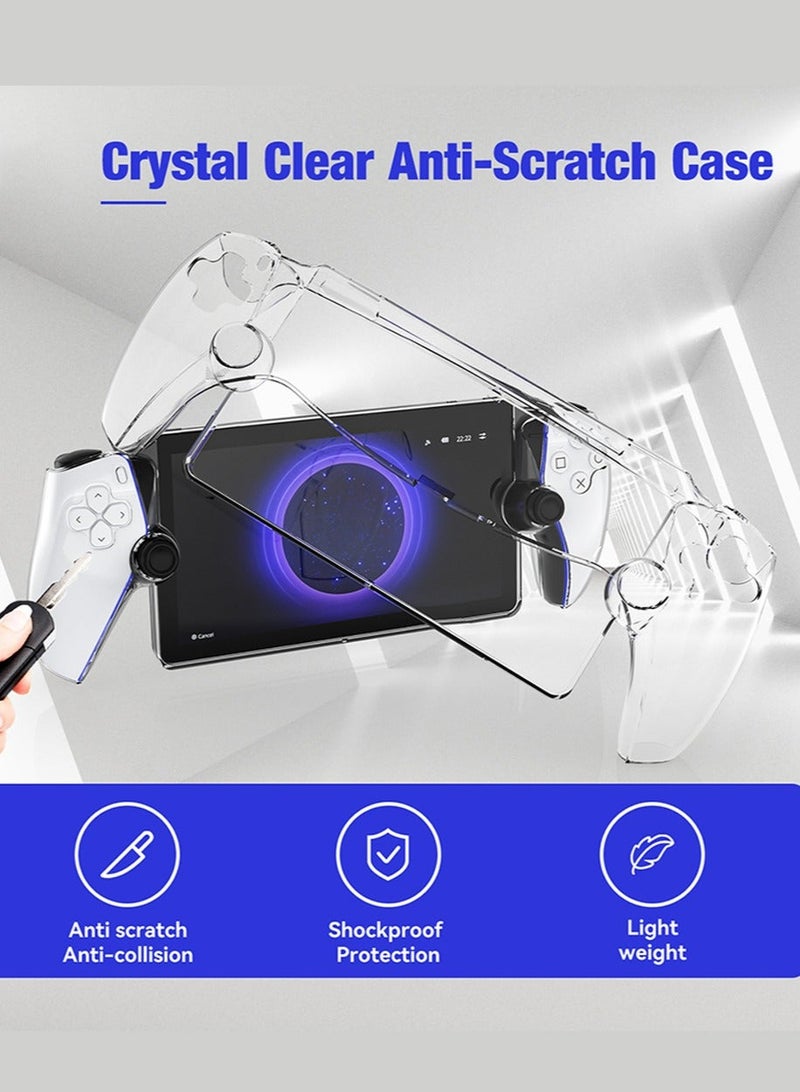 Crystal Clear Hard Protective Case for Playstation 5 Portal,Anti-Scratch Protective Cover with Ergonomic Grip for Playstation Portal Remote Player, Transparent - Image 2