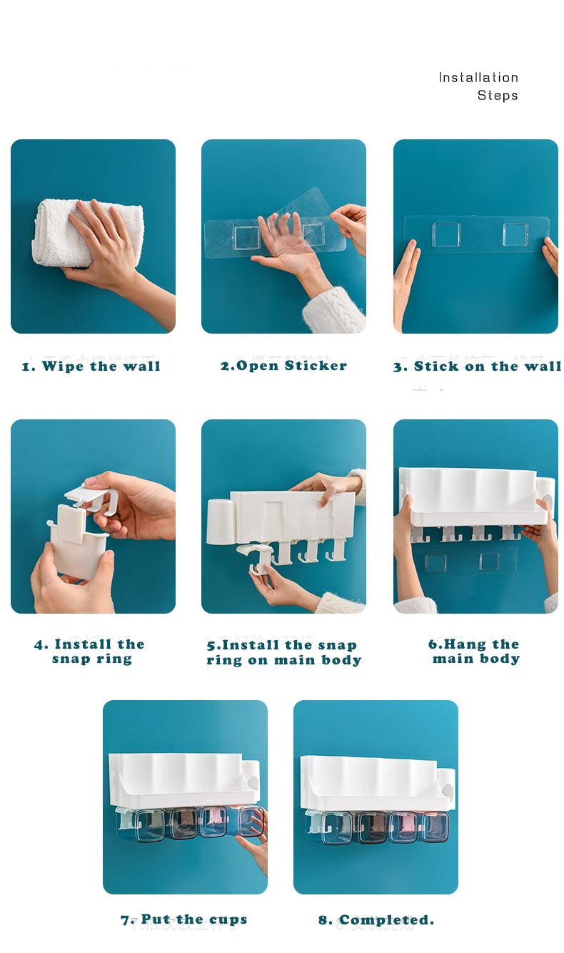Maharsh Wall Mountable Durable and Stable Plastic Toothbrush Holder with 3 Slots for Keeping Toothpaste, Comb, Cream, Lotion & soap Home and Home and Office (Multi) (3 Slot) - Image 4