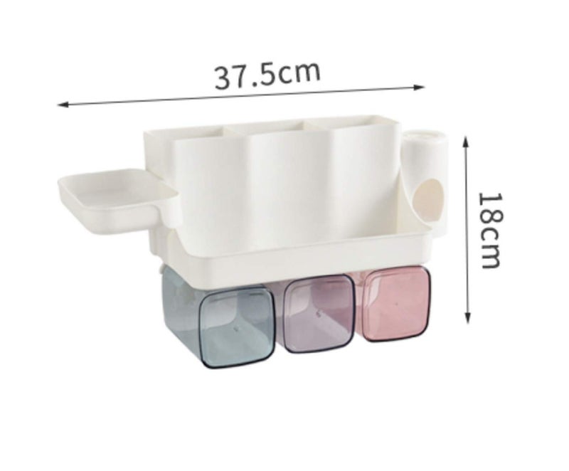 Maharsh Wall Mountable Durable and Stable Plastic Toothbrush Holder with 3 Slots for Keeping Toothpaste, Comb, Cream, Lotion & soap Home and Home and Office (Multi) (3 Slot) - Image 3