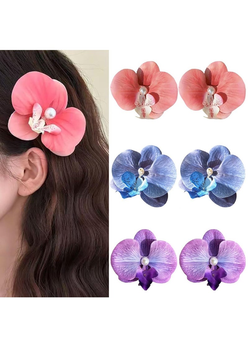 Generic 6-Piece Flamingo Flower Braided Hair Clips Set for Summer and Beach, for Women and Girls.  - Image 1
