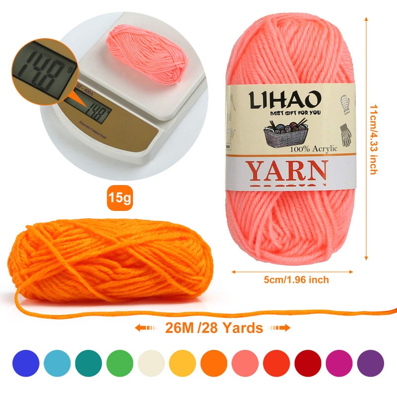 LIHAO 12 Skeins Mini Yarn for Knitting Crochet Craft - 100% Acrylic - Image 3