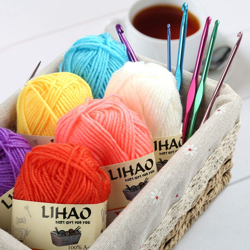 LIHAO 12 Skeins Mini Yarn for Knitting Crochet Craft - 100% Acrylic - Image 4