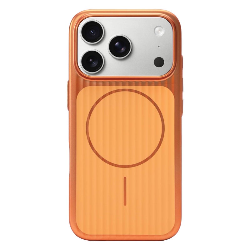 غطاء واقي بPC لـ iPhone 15 / 15 Plus / 15 Pro / 15 Pro Max مع حماية من السقوط ومغناطيس قوي مع مقاوم للصدمات مع ملمس ناعم مع ملمس غير لامع باللون برتقالي مغناطيسي - ModaStar - Image 1