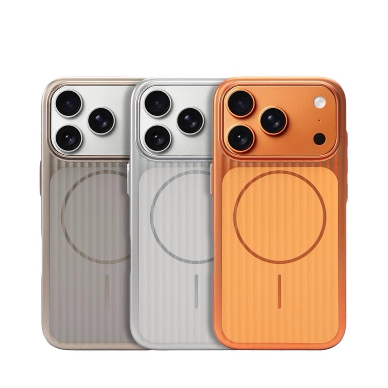 غطاء واقي بPC لـ iPhone 15 / 15 Plus / 15 Pro / 15 Pro Max مع حماية من السقوط ومغناطيس قوي مع مقاوم للصدمات مع ملمس ناعم مع ملمس غير لامع باللون برتقالي مغناطيسي - ModaStar - Image 2