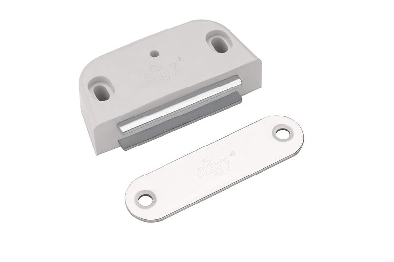 Axtry Axtry Pack of 2 White Magnetic Door StopperMagnetic Door Closer for Wooden Door Cabinet Cupboard Wardrobe Kitchen Drawer Size no 3 55x29x10 mm  - Image 3
