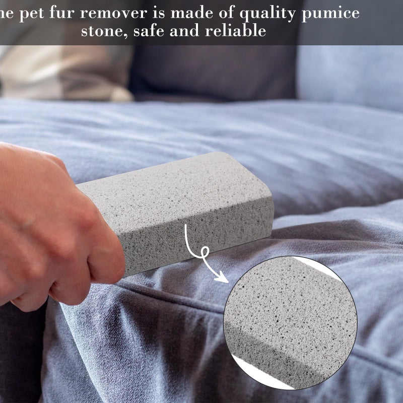 Loopeer 2 Pcs Pet Hair Remover Pumice Stone for Dog Cat Hair Removal Cleaning Pet Fur Stone 6 Inch Dog Fur Cleaning Tool for Car Interior Bedding Carpet Couch Furniture(3.74 x 2 x 1.6 in) - Image 5