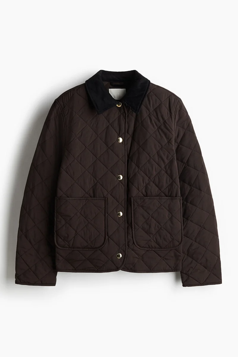 H&M  Quilted corduroy-collar jacket for Women | Best Price UAE