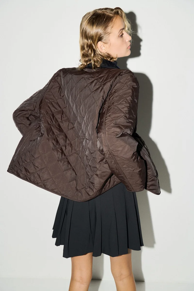 H&M  Quilted corduroy-collar jacket for Women | Best Price UAE