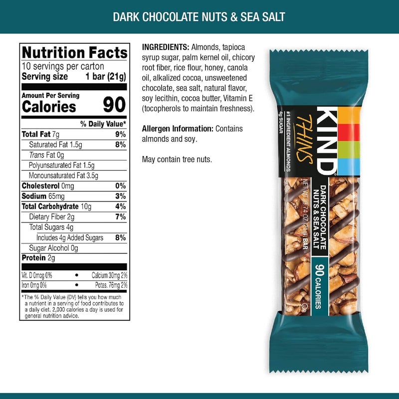 KIND THINS Dark Chocolate Nuts & Sea Salt Bars - Image 2