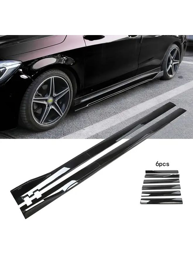78.74 Inch ABS Side Skirt Three Section Universal Car Modification Accessory Two Box Skirt Car Side Lip Corner Protection Durable - Image 1