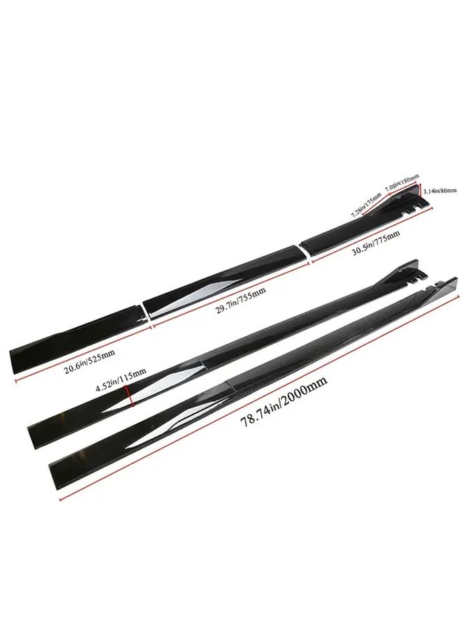 78.74 Inch ABS Side Skirt Three Section Universal Car Modification Accessory Two Box Skirt Car Side Lip Corner Protection Durable - Image 2
