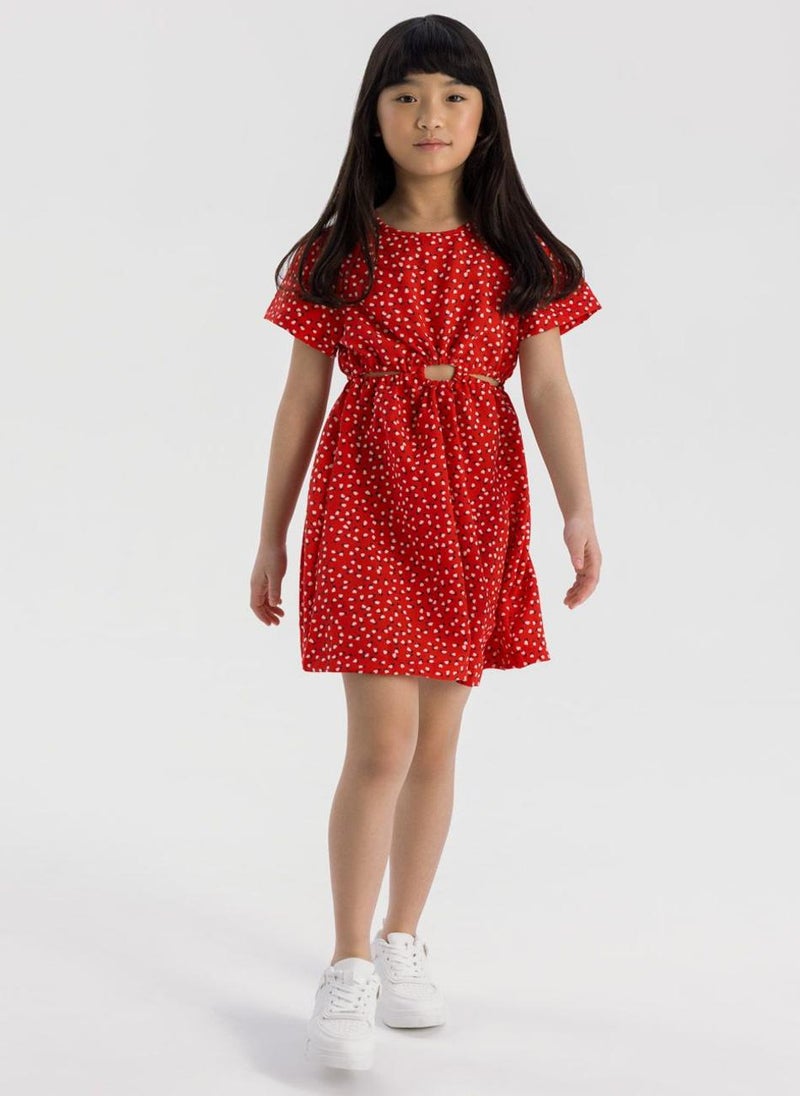 MINOTI Spotted Waist Cutout Dress - Image 1