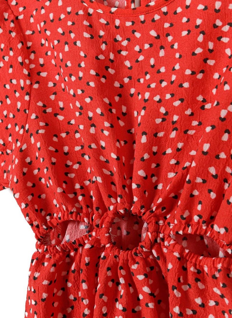 MINOTI Spotted Waist Cutout Dress - Image 4