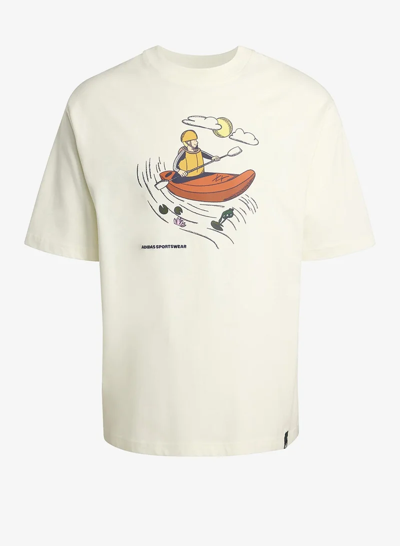 Adidas OWHITE Doodle Kayaking Graphic T-Shirt for Men | Best Price UAE