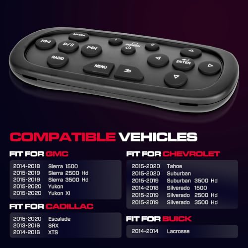 XIMAKA 84012997 Rear Overhead Consoles DVD Entertainment Remote Control Replacement for 2014-2020 Chevy Silverado/Suburban/Tahoe, GMC Sierra/Yukon, Cadillac and Buick Replace# 23352035, 23432161 - Image 2